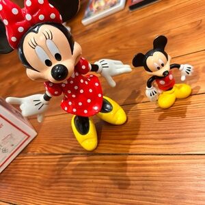 Minnie and Mickey Mouse Figurine Set - Red and Yellow